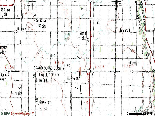 Zip code 58275 topographic map