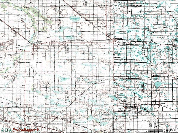 Zip code 58368 topographic map
