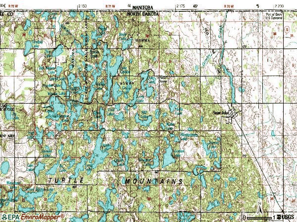 Zip code 58369 topographic map