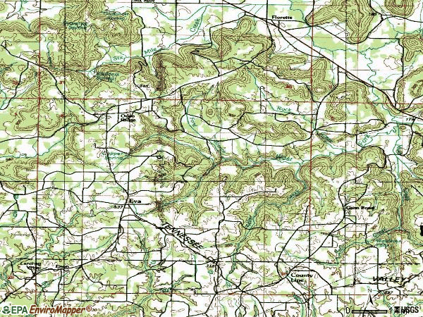 Zip code 35621 topographic map