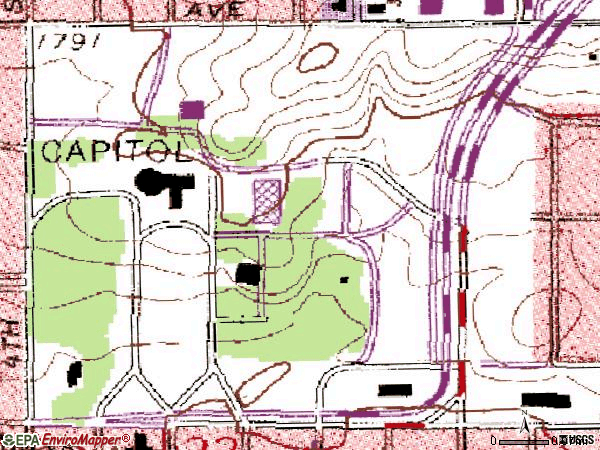 Zip code 58505 topographic map