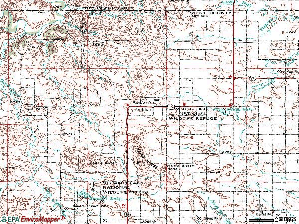 Zip code 58620 topographic map