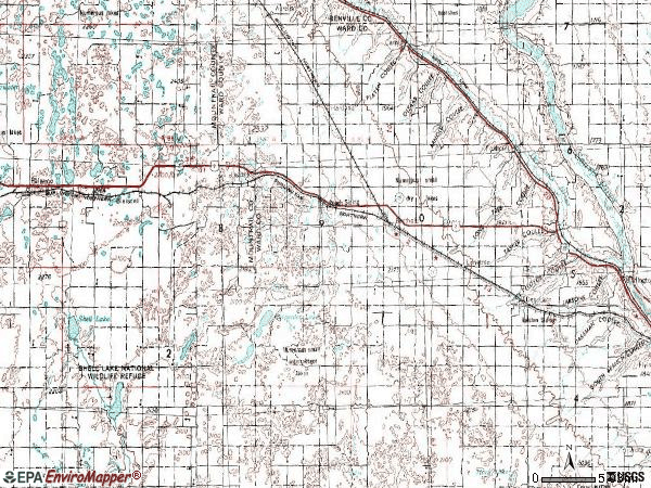 Zip code 58718 topographic map