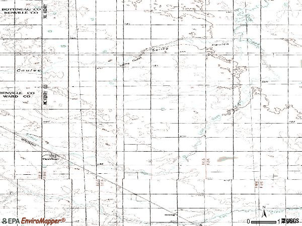 Zip code 58731 topographic map