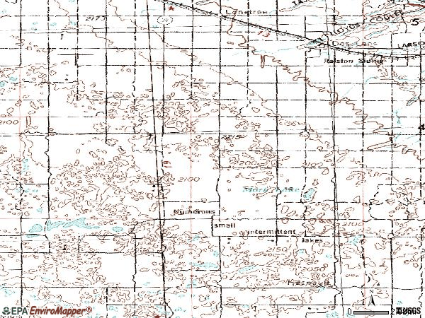 Zip code 58733 topographic map