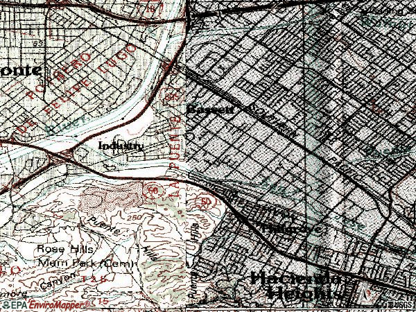 Zip code 91746 topographic map