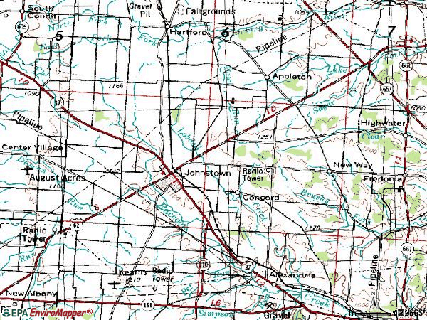 Zip code 43031 topographic map