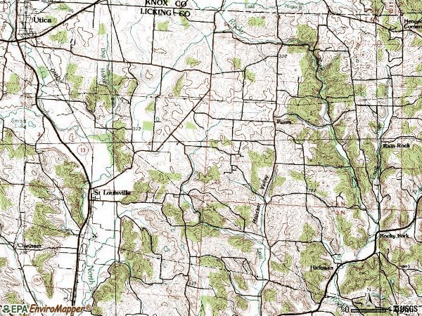 Zip code 43071 topographic map