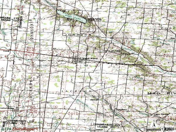 Zip code 43072 topographic map