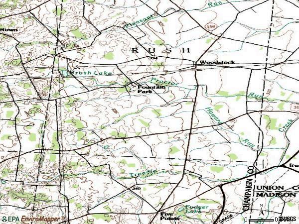 Zip code 43084 topographic map