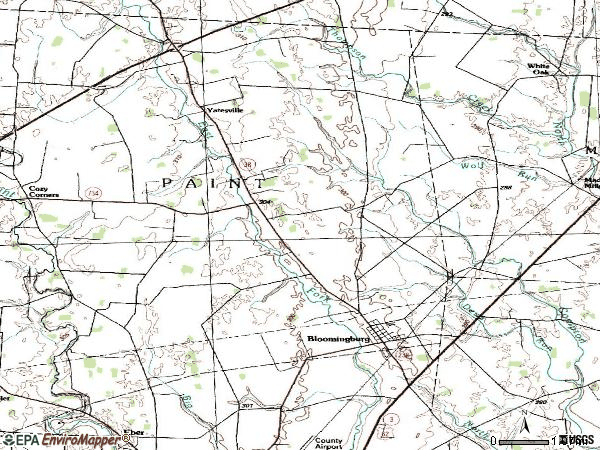 Zip code 43106 topographic map