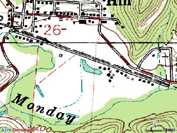 Zip code 43111 topographic map