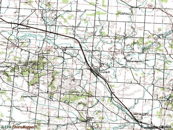 Zip code 43112 topographic map
