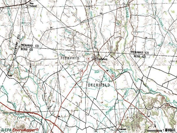 Zip code 43115 topographic map