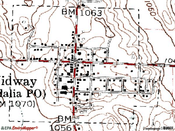 Zip code 43151 topographic map