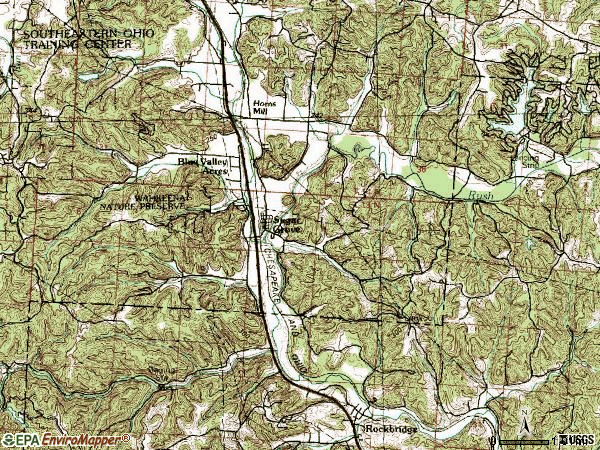Zip code 43155 topographic map