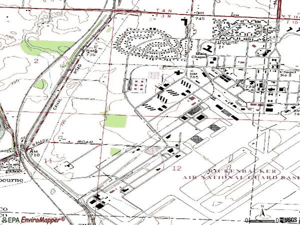Zip code 43217 topographic map