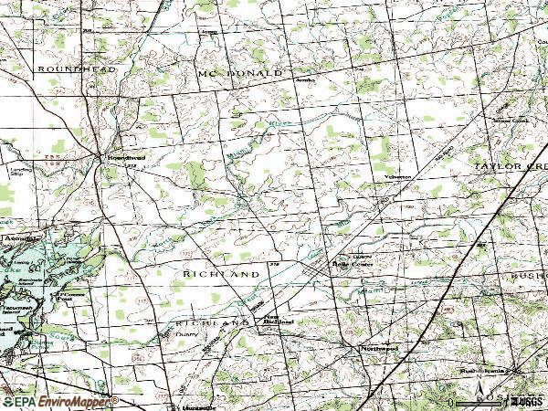 Zip code 43310 topographic map