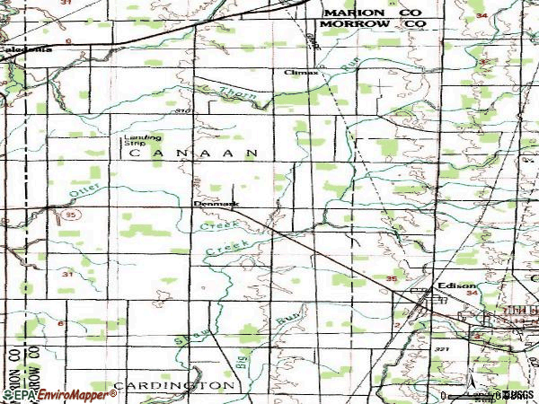Zip code 43320 topographic map