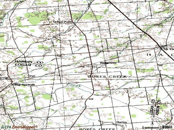 Zip code 43345 topographic map