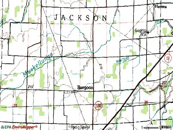 Zip code 43407 topographic map