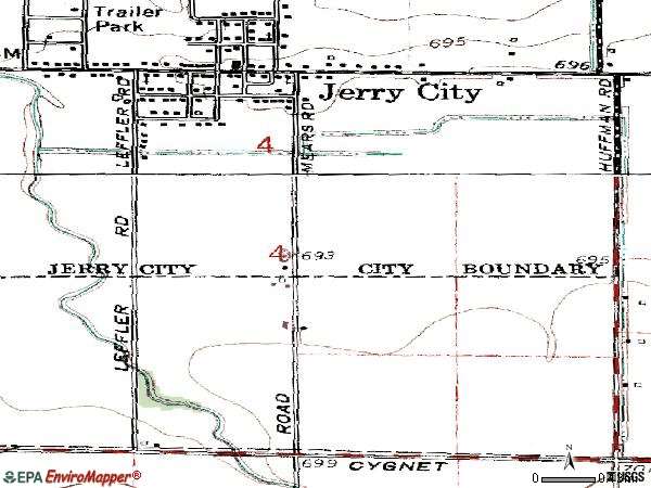 Zip code 43437 topographic map