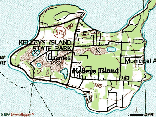 Zip code 43438 topographic map
