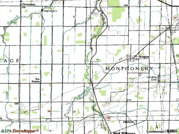 Zip code 43466 topographic map