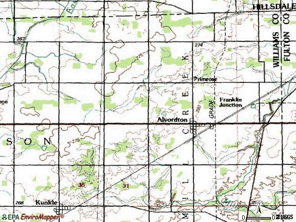 Zip code 43501 topographic map