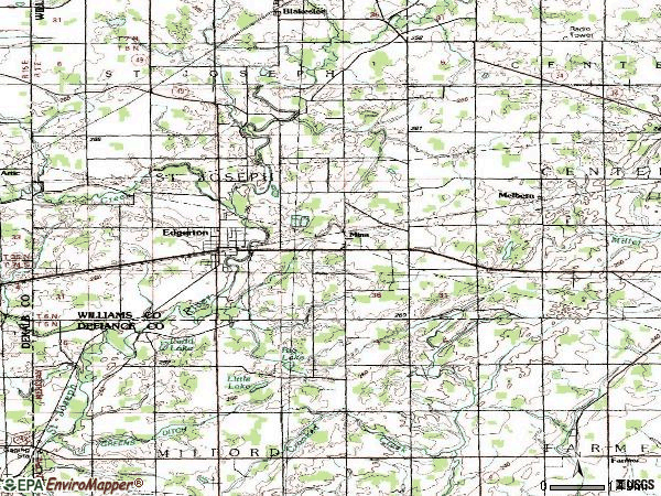 Zip code 43517 topographic map