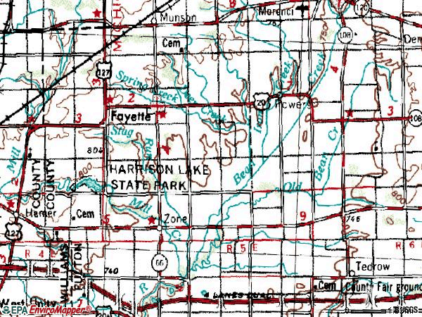 Zip code 43521 topographic map