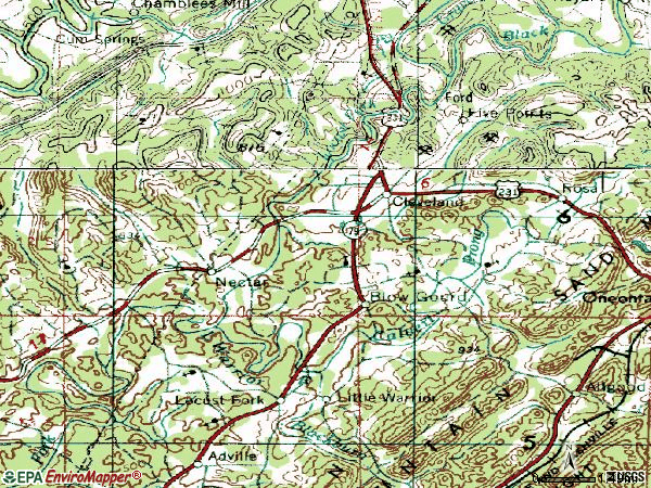 Zip code 35049 topographic map