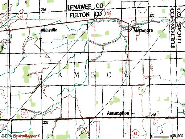 Zip code 43540 topographic map