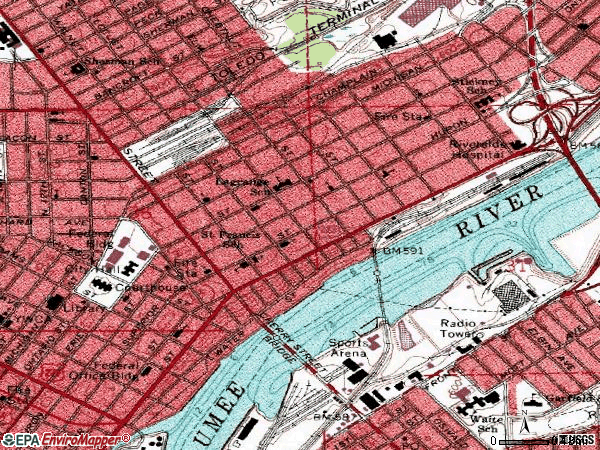 Zip code 43604 topographic map