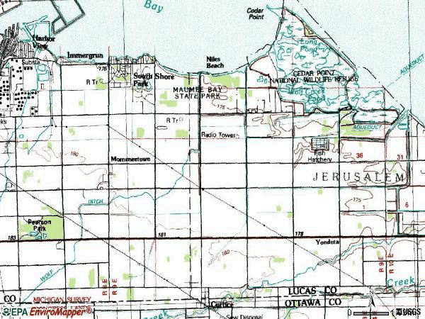 Zip code 43618 topographic map