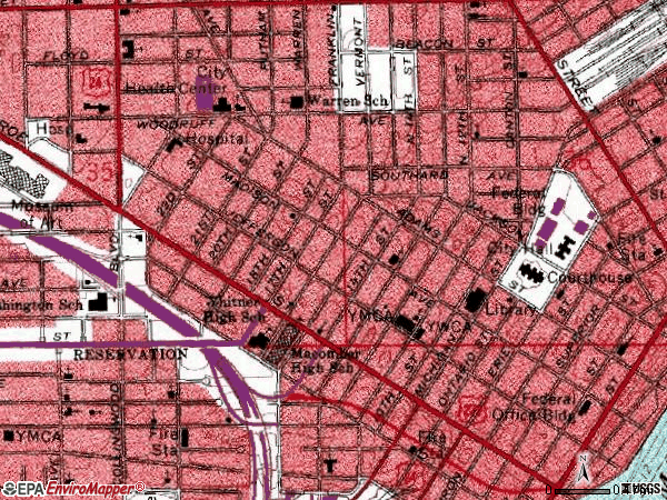 Zip code 43624 topographic map