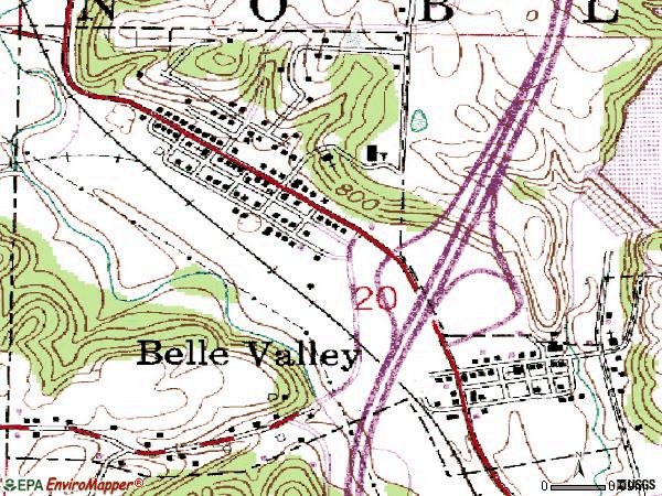 Zip code 43717 topographic map