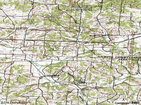 Zip code 43739 topographic map