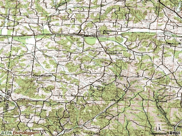 Zip code 43748 topographic map