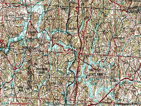 Zip code 43749 topographic map