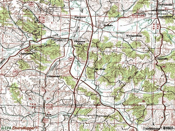 Zip code 43772 topographic map