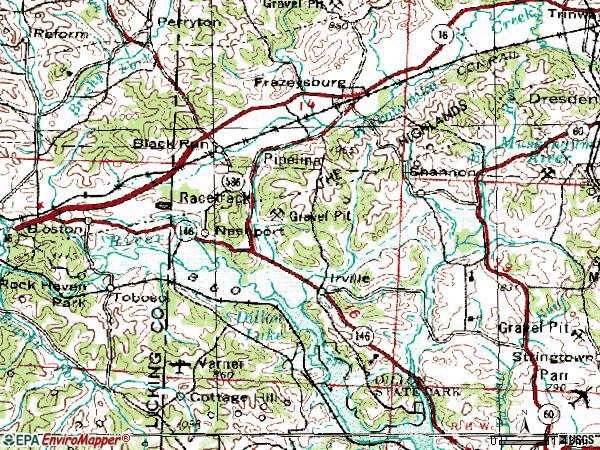 Zip code 43830 topographic map