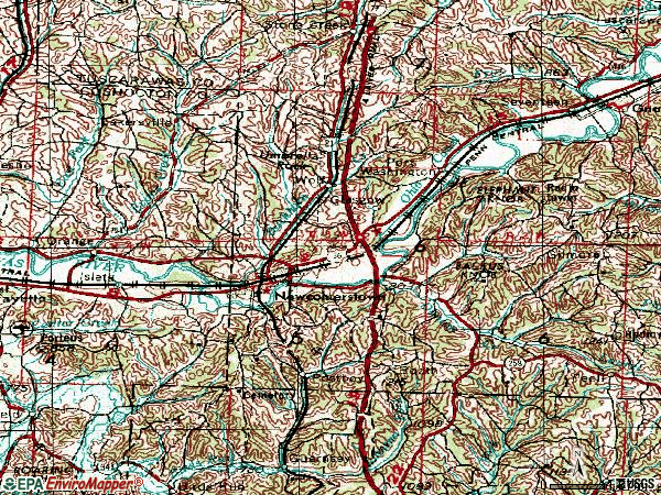 Zip code 43832 topographic map