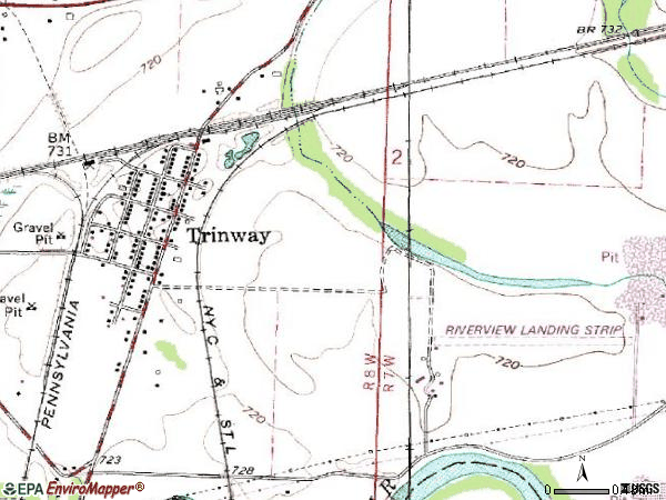 Zip code 43842 topographic map