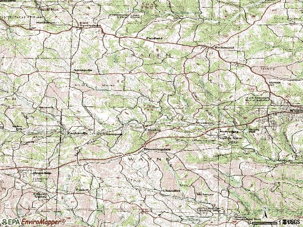 Zip code 43910 topographic map