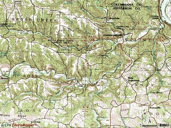 Zip code 43932 topographic map