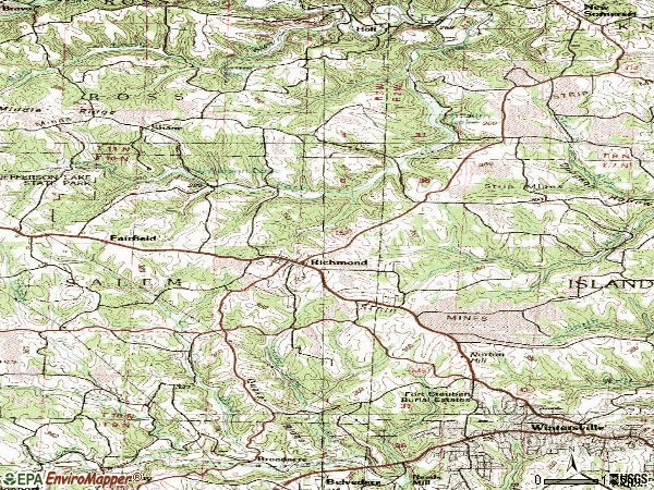 Zip code 43944 topographic map