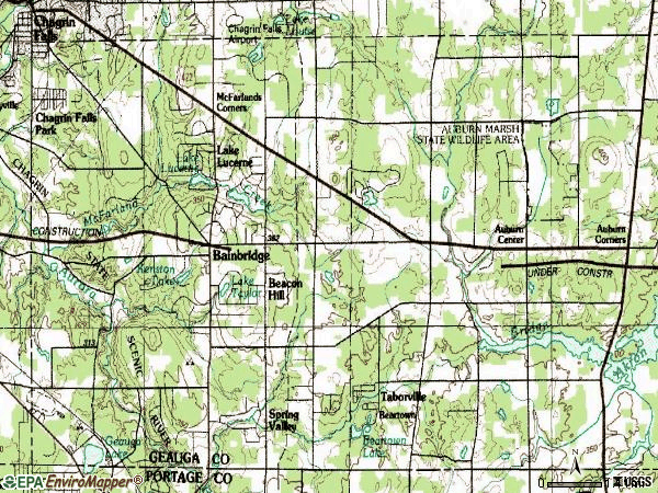 Zip code 44023 topographic map