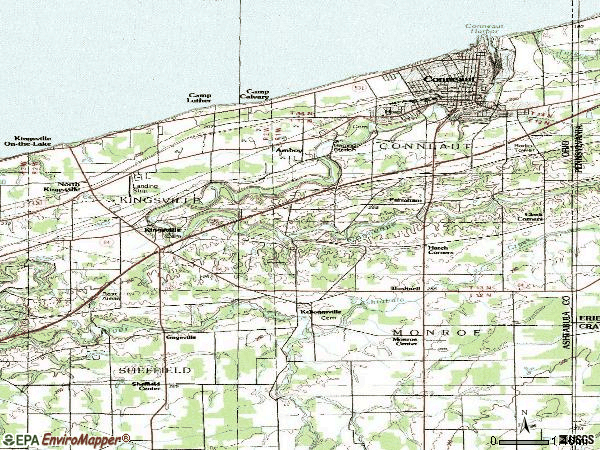Zip code 44030 topographic map