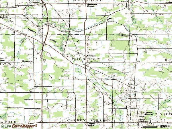 Zip code 44032 topographic map